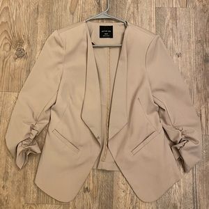 Tan three quarter sleeve blazer